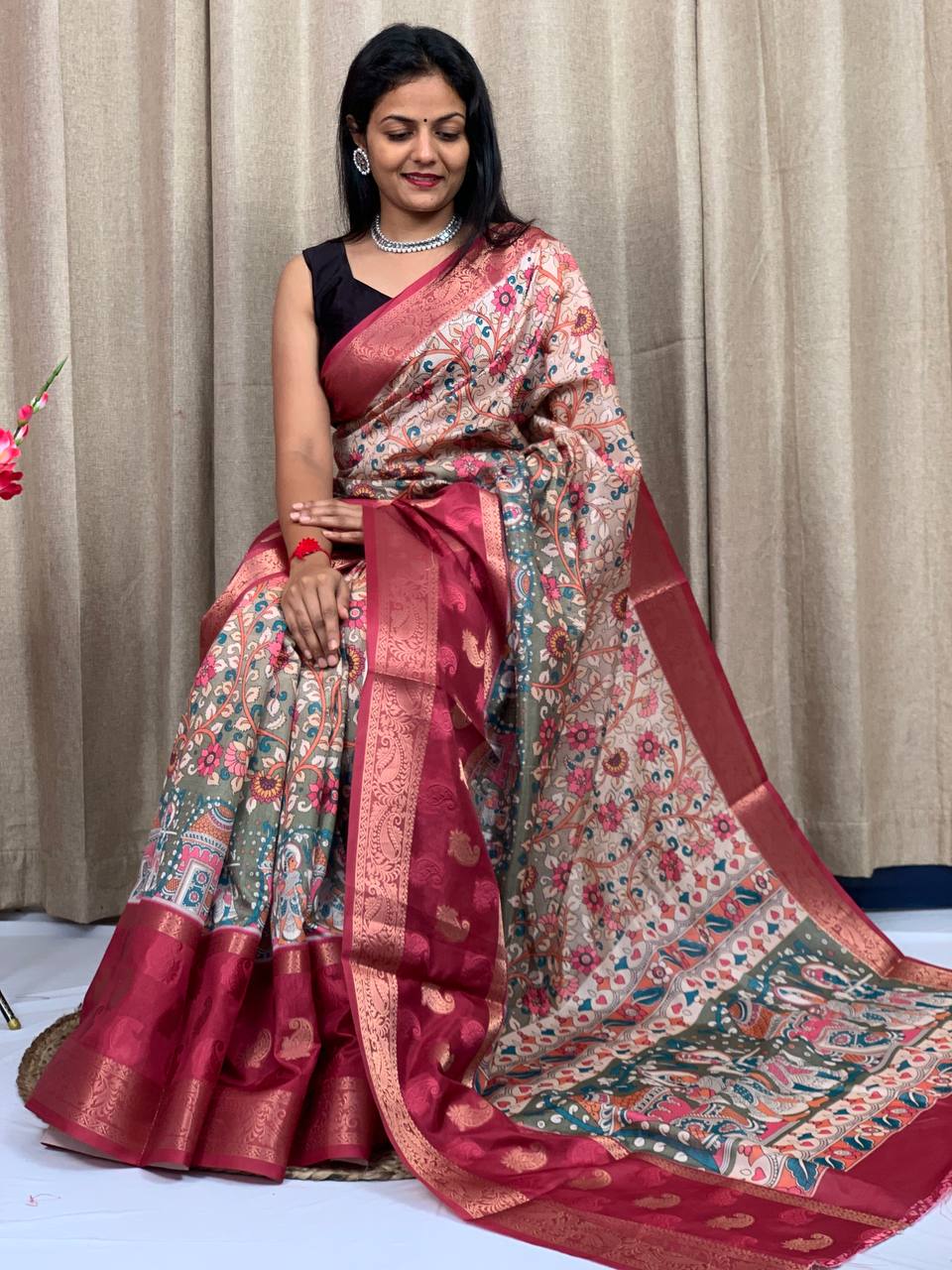 Beautiful Designer Special Pure Silk Digital Printed Saree