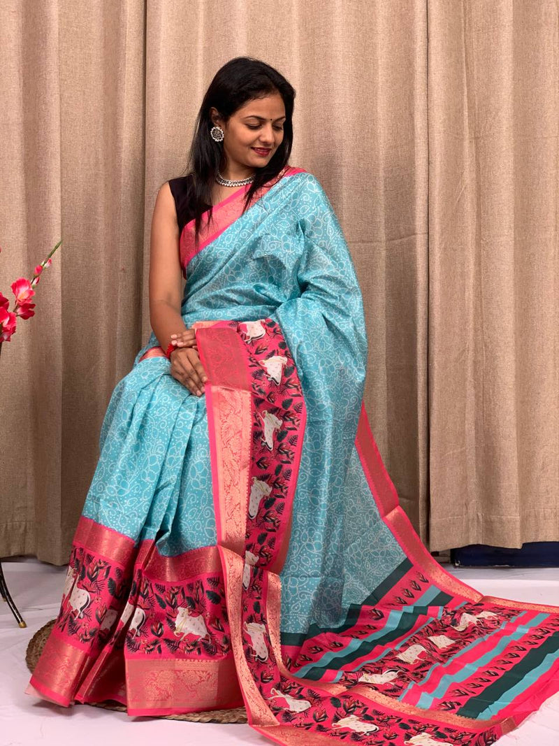 Beautiful Designer Special Pure Silk Digital Printed Saree