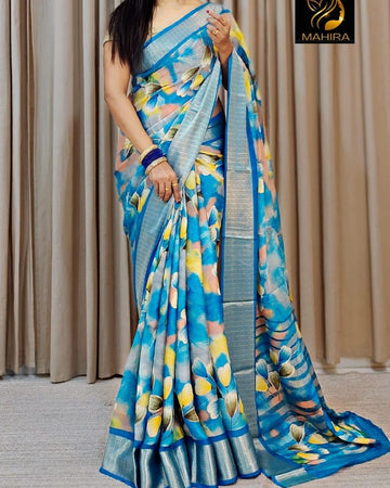 Beautiful Designer Special Pure Soft Chiffon Saree
