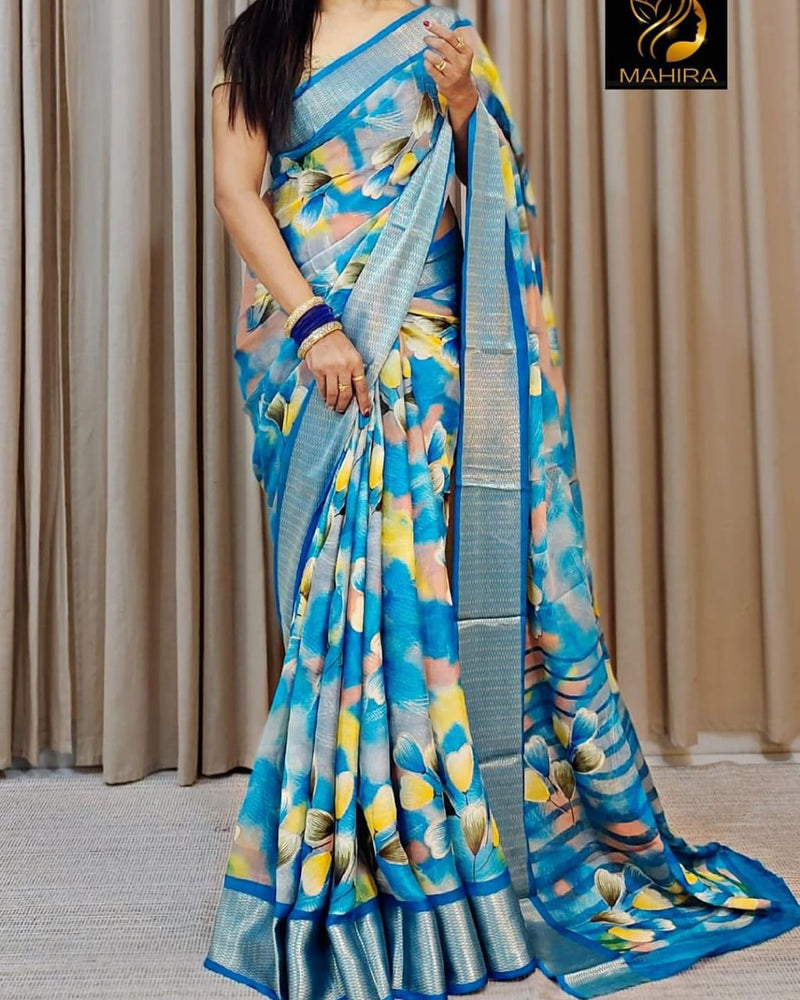 Beautiful Designer Special Pure Soft Chiffon Saree