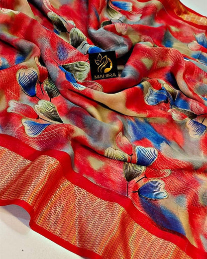 Beautiful Designer Special Pure Soft Chiffon Saree