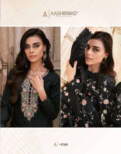 Beautiful Designer Aashirwad Aafreen Dola Silk Salwar Suit