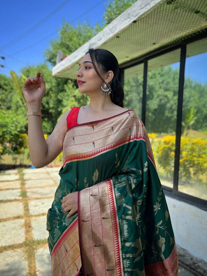 Beautiful Designer Gauri Pure Soft Paithani silk saree