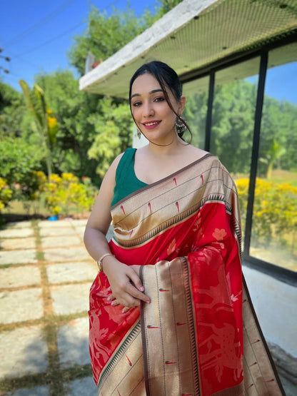 Beautiful Designer Gauri Pure Soft Paithani silk saree