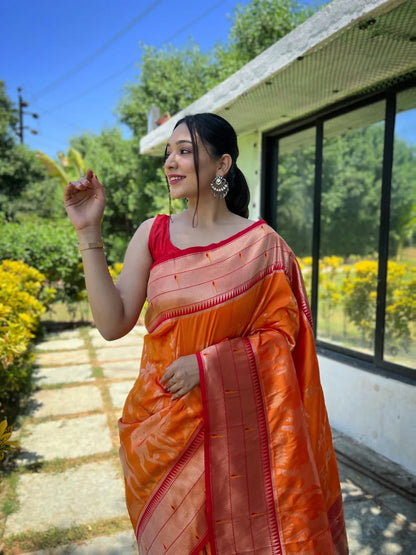 Beautiful Designer Gauri Pure Soft Paithani silk saree