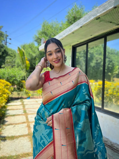 Beautiful Designer Gauri Pure Soft Paithani silk saree