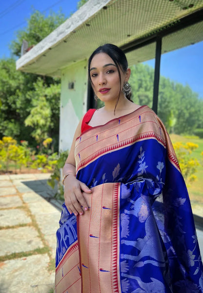 Beautiful Designer Gauri Pure Soft Paithani silk saree