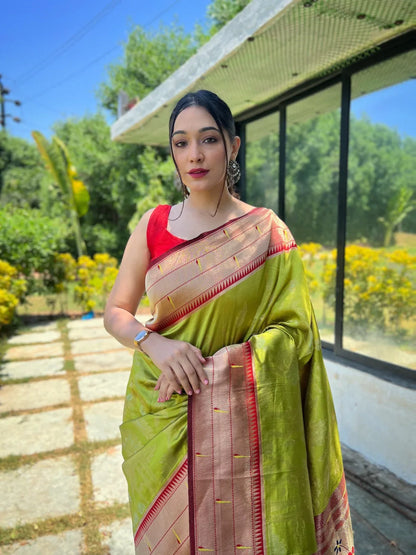 Beautiful Designer Gauri Pure Soft Paithani silk saree