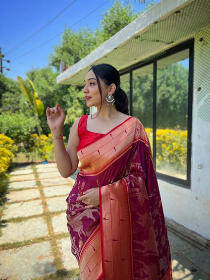 Beautiful Designer Gauri Pure Soft Paithani silk saree