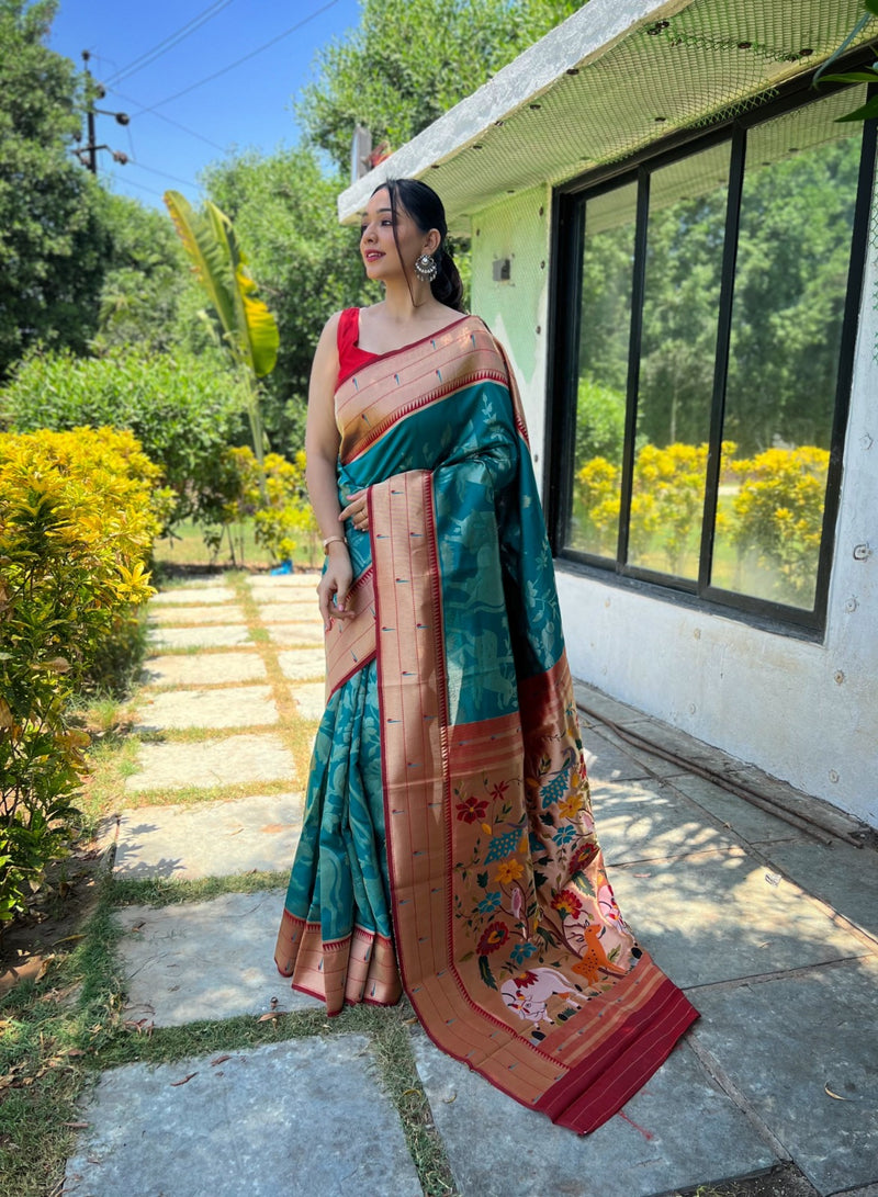 Beautiful Designer Gauri Pure Soft Paithani silk saree