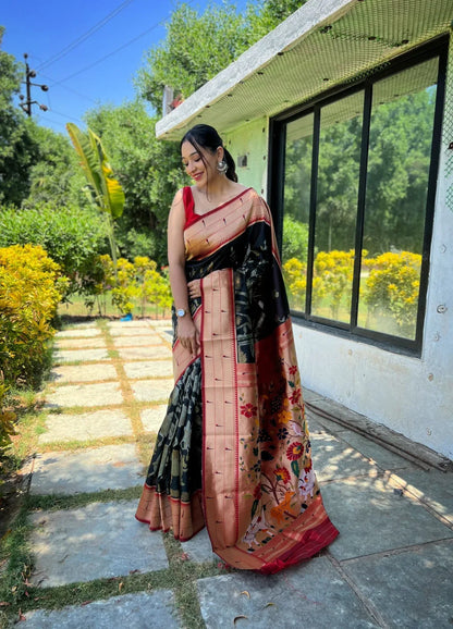 Beautiful Designer Gauri Pure Soft Paithani silk saree