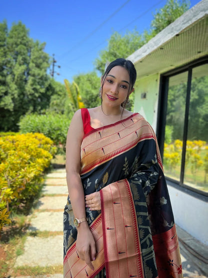 Beautiful Designer Gauri Pure Soft Paithani silk saree