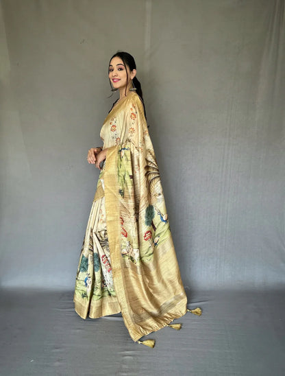 Beautiful Designer Pure Gopika Tussore Silk Saree