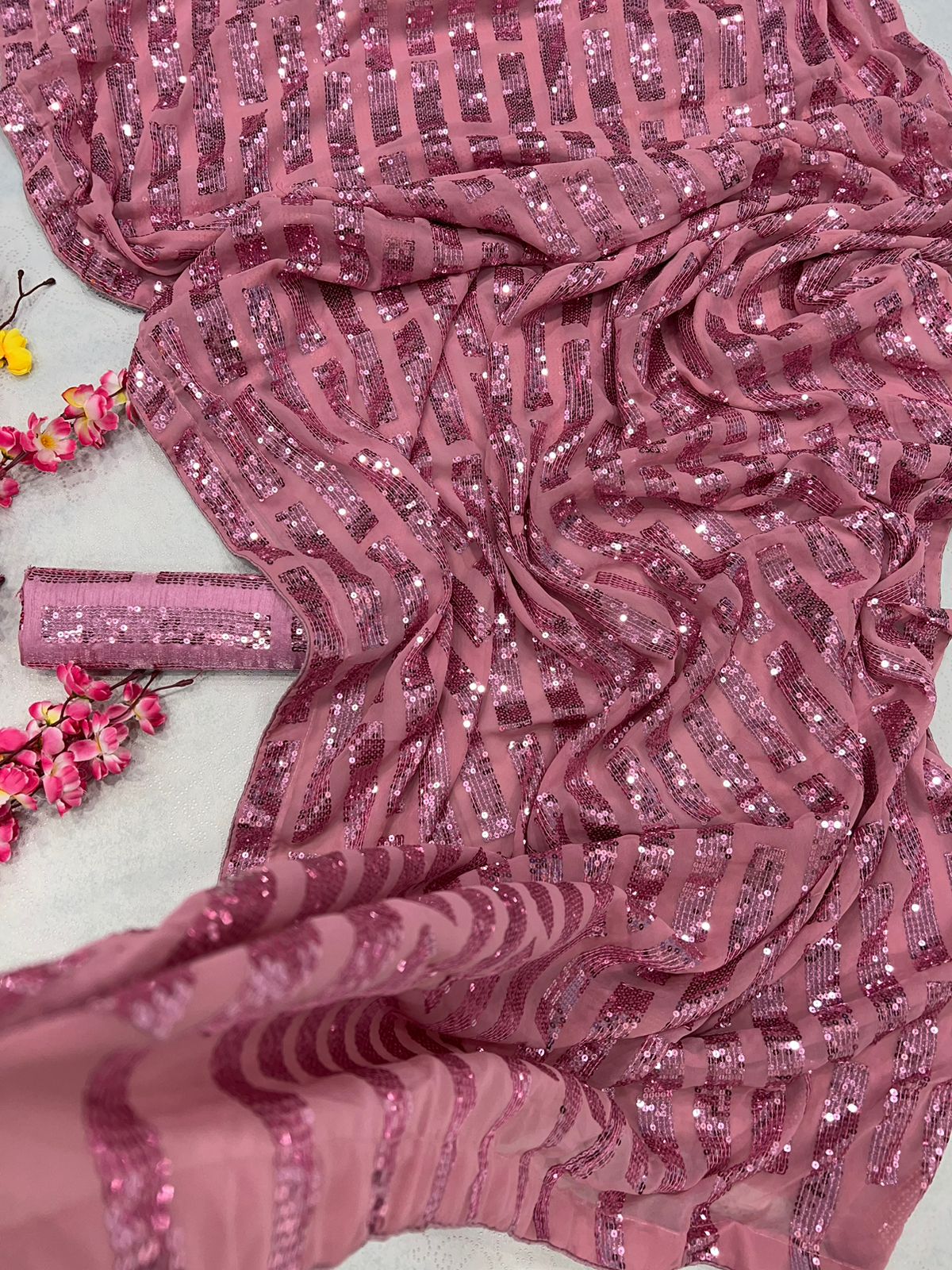 Designer Celebrity Style Sequence Saree Collection 5125