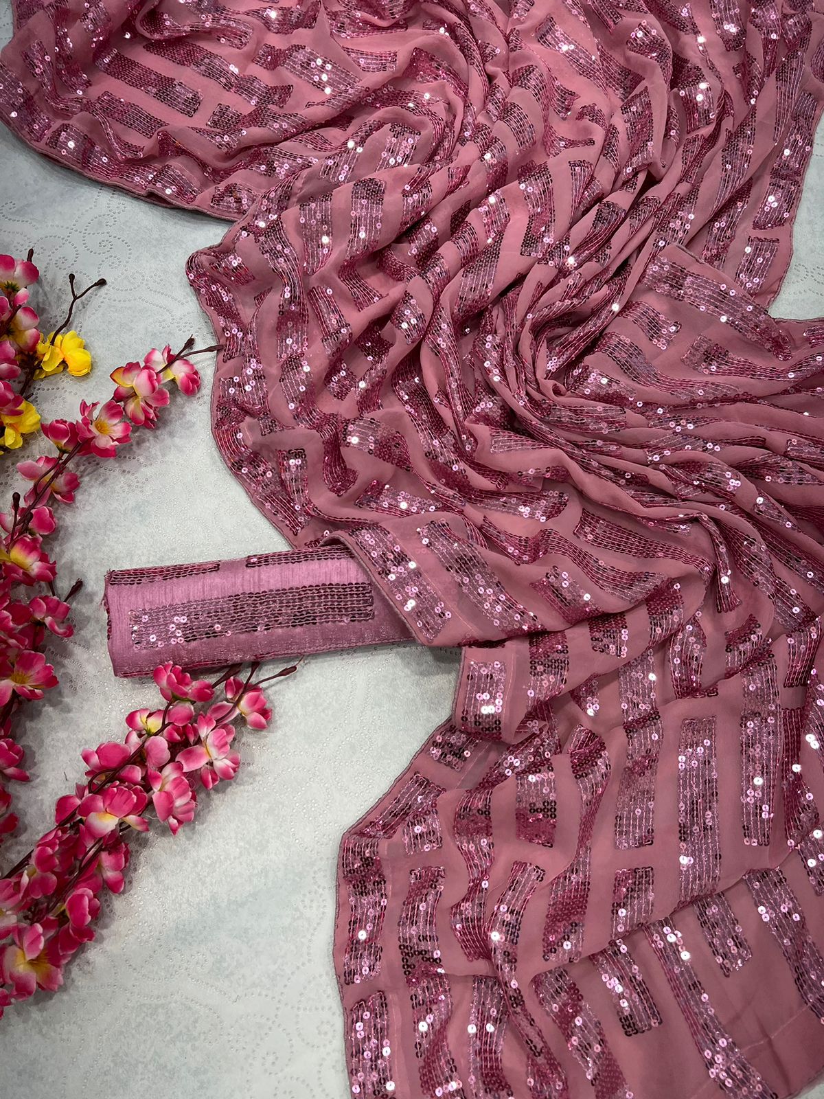 Designer Celebrity Style Sequence Saree Collection 5125