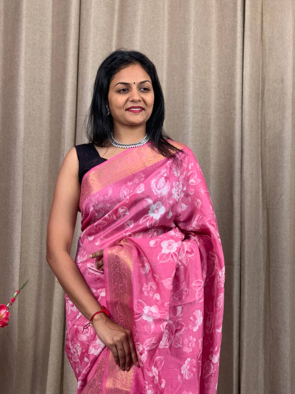 Beautiful Designer Soft Tusshar Silk Saree