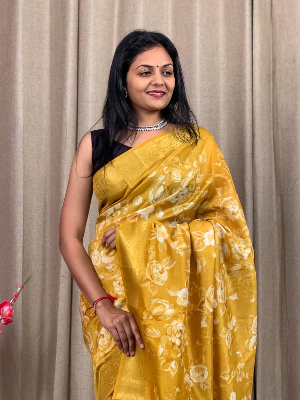 Beautiful Designer Soft Tusshar Silk Saree