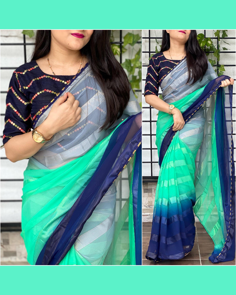Beautiful Designer Chahat Pure Georgette Pedding Print Saree