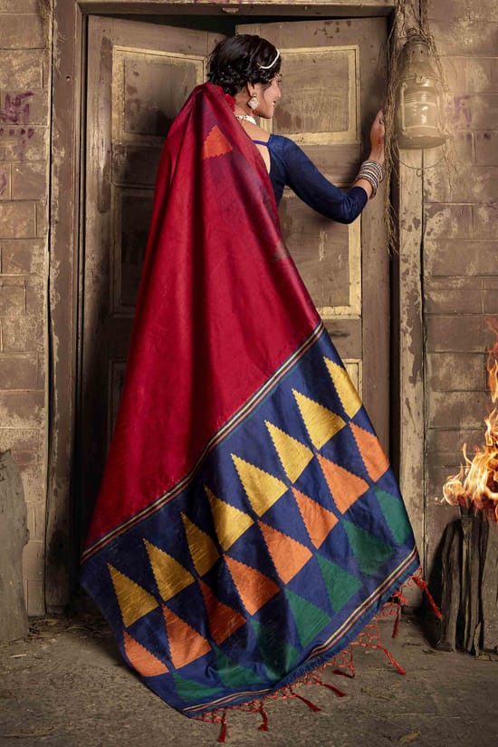 Beautiful Designer Handloom Raw Silk Weaving Saree