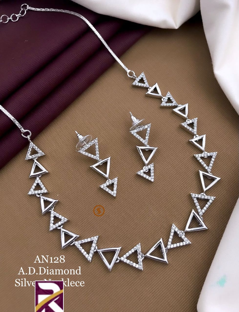 Beautiful American Diamond Necklace Set with Earrings