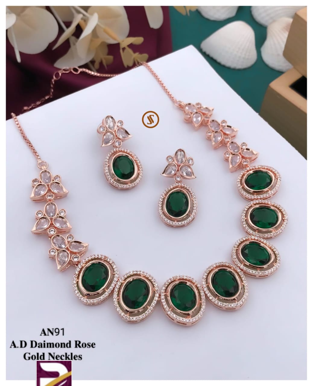 Beautiful American Diamond Stone Necklace set