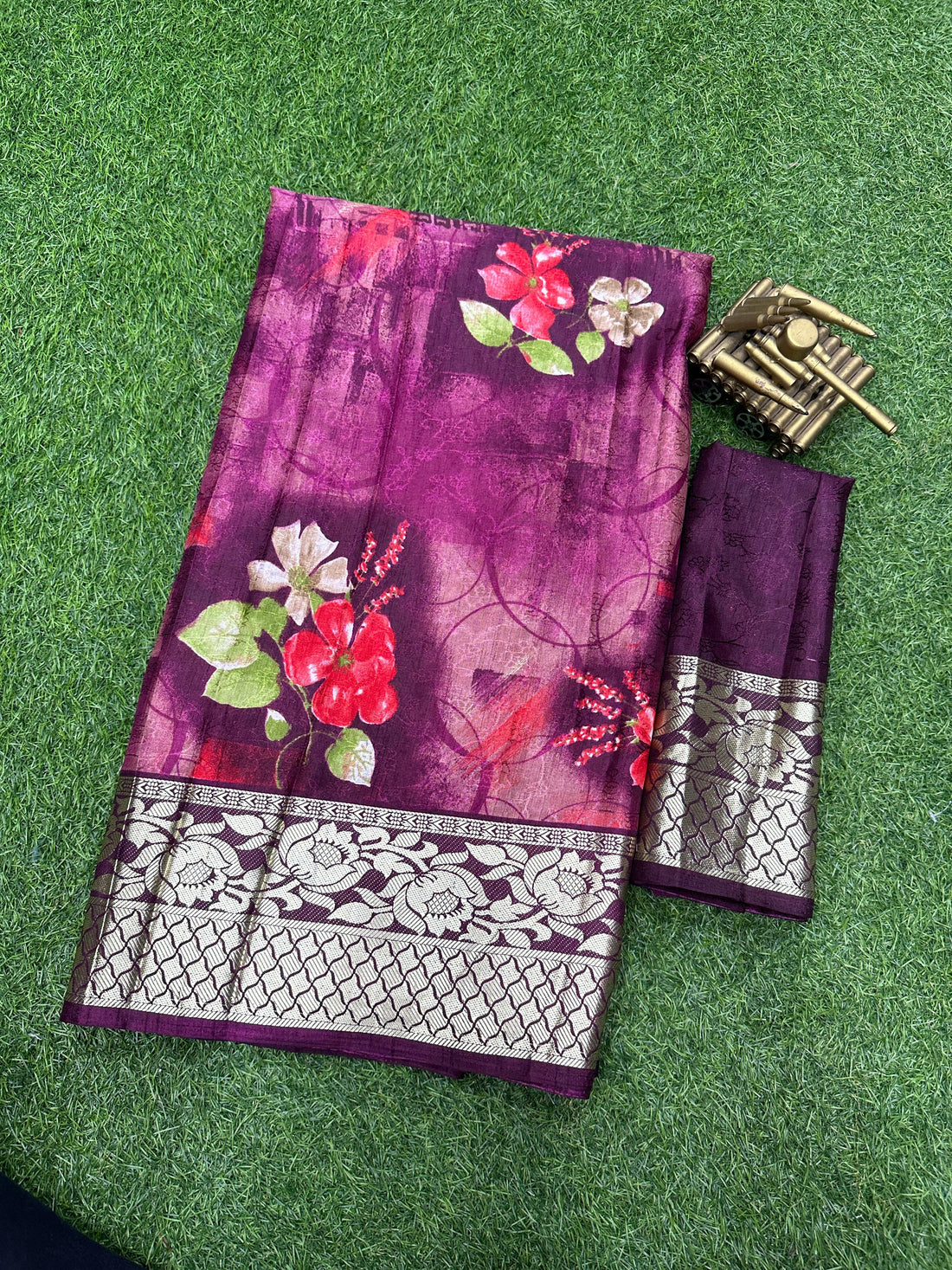 Beautiful Designer Gulabrani Printed saree
