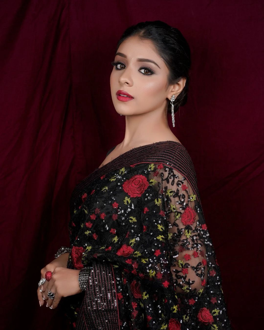 Beautiful Designer Bollywood style Soft Net Sequenc Saree