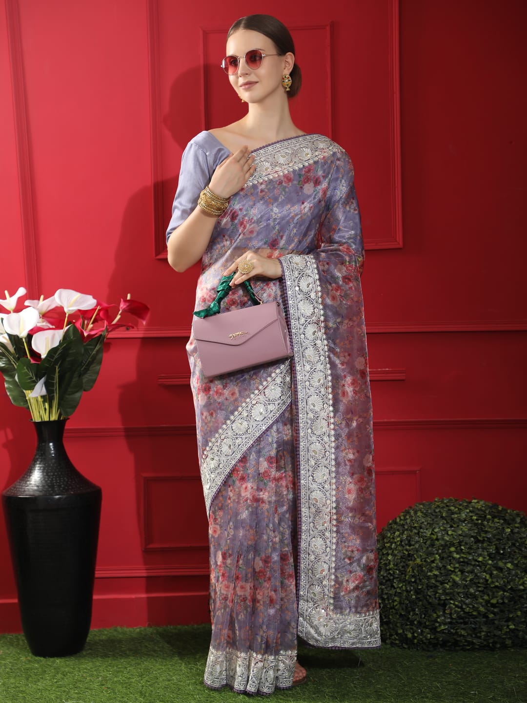 Beautiful Designer Soft Organza Silk Saree