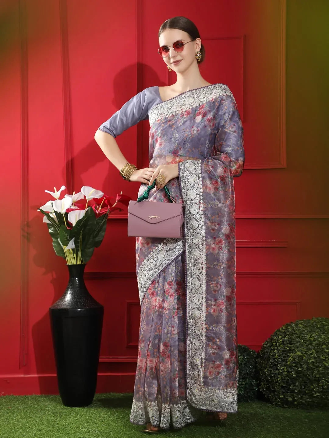 Beautiful Designer Soft Organza Silk Saree