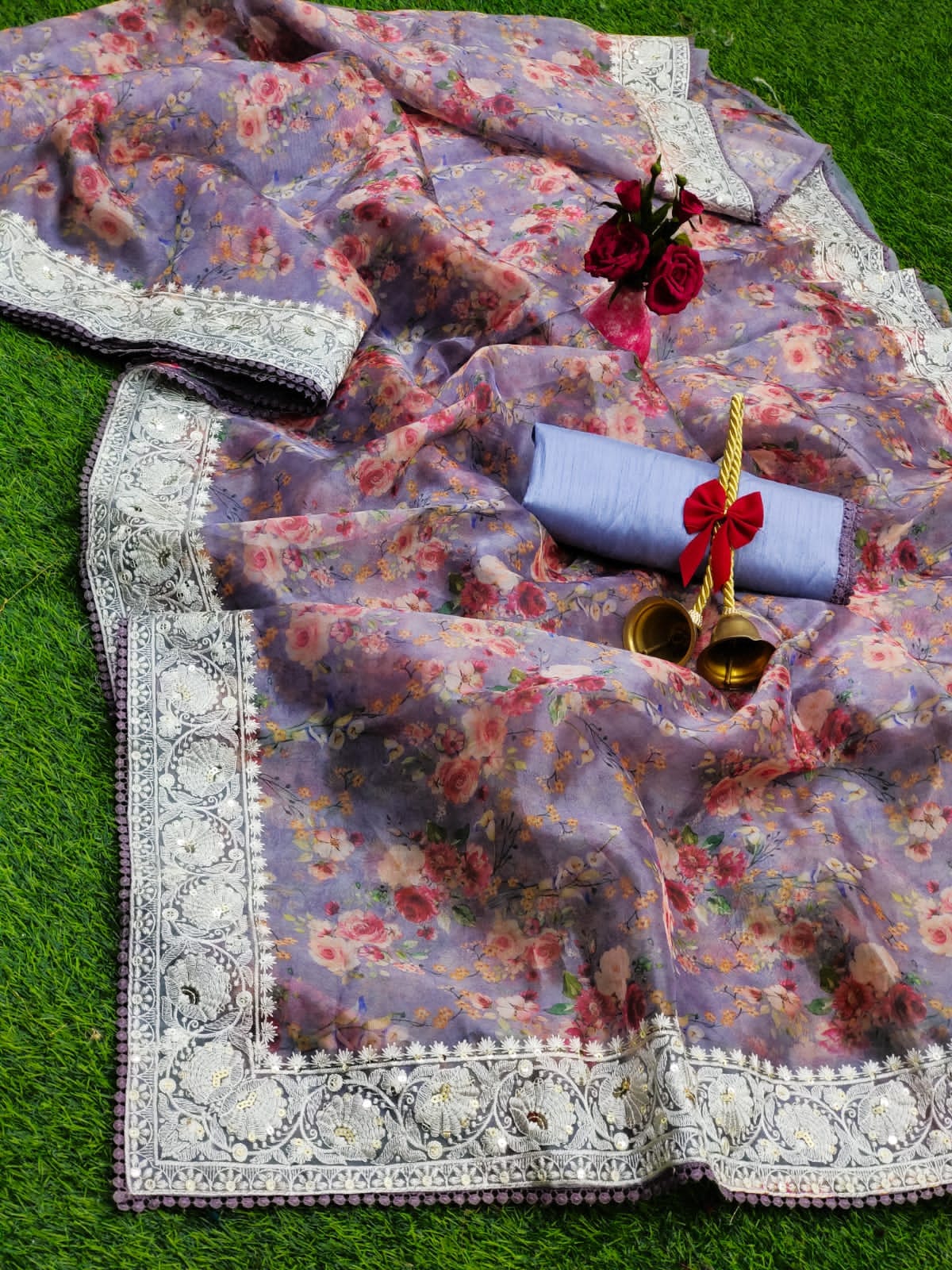 Beautiful Designer Soft Organza Silk Saree