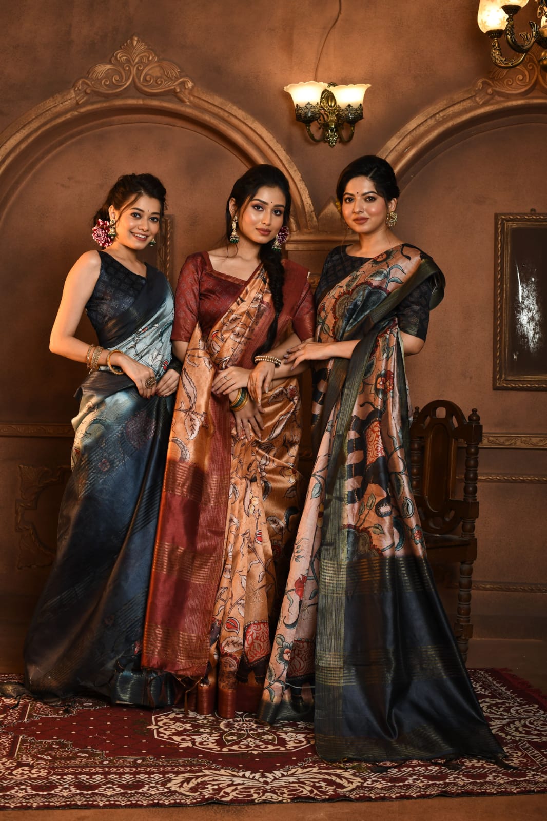 Beautiful Designer Ghicha Tussar With Kalamkari Print Saree