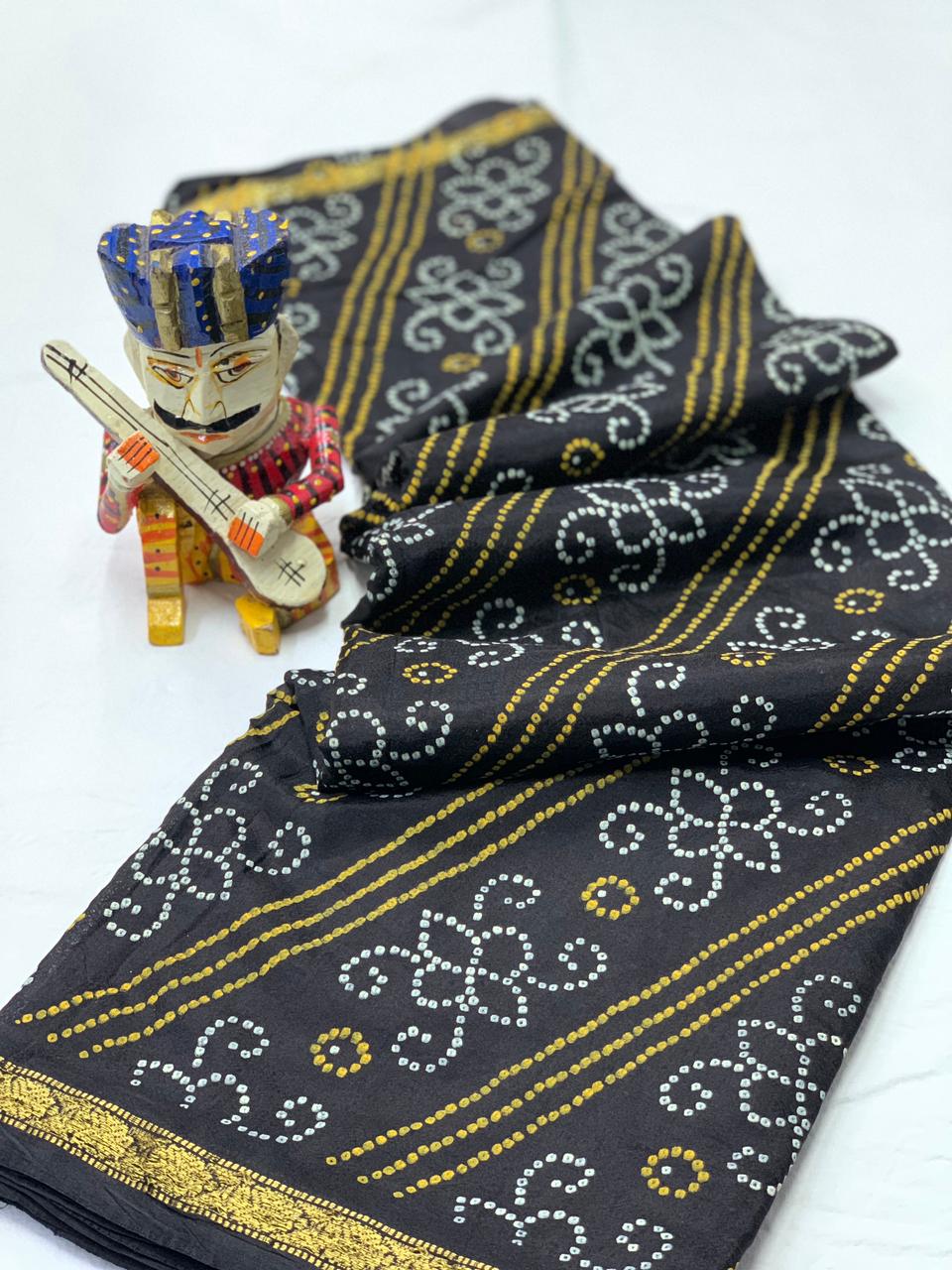 Beautiful Designer Pure Taffeta Bandhej Saree