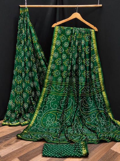Beautiful Designer Pure Taffeta Bandhej Saree
