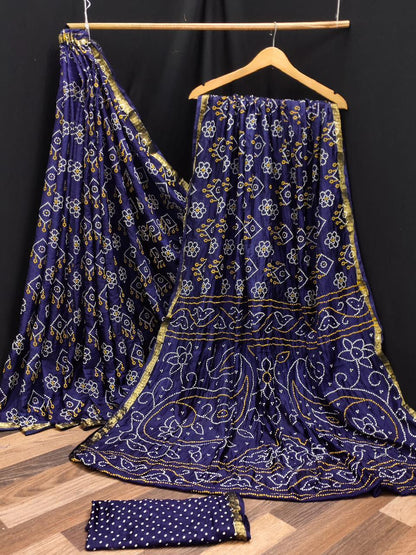 Beautiful Designer Pure Taffeta Bandhej Saree
