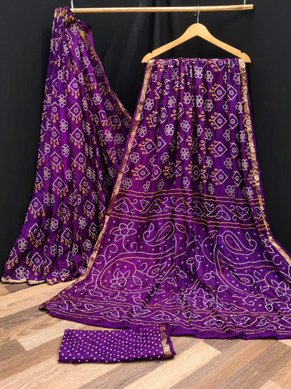 Beautiful Designer Pure Taffeta Bandhej Saree