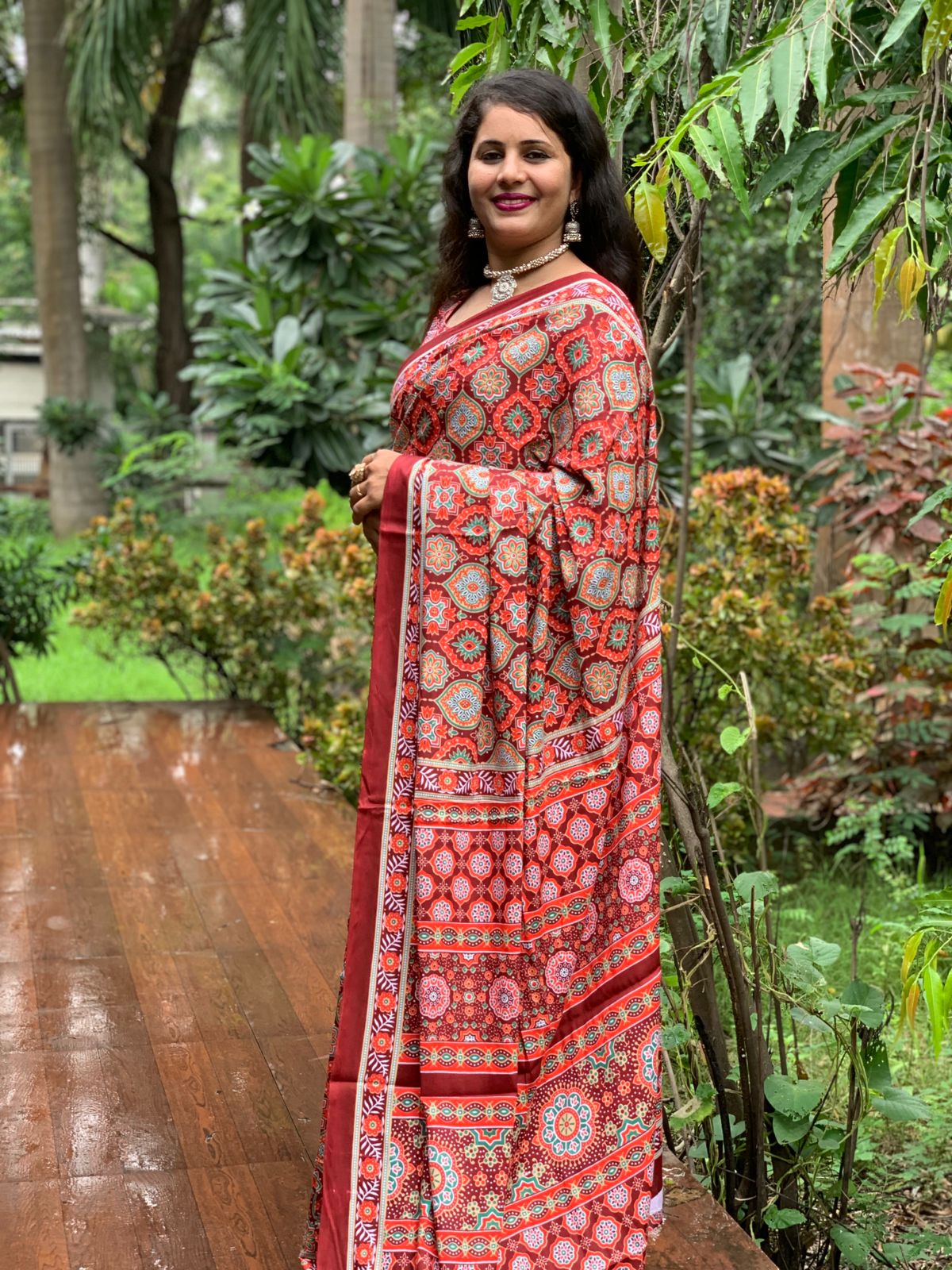 Beautiful Designer Pure Taffeta Bandhej Saree