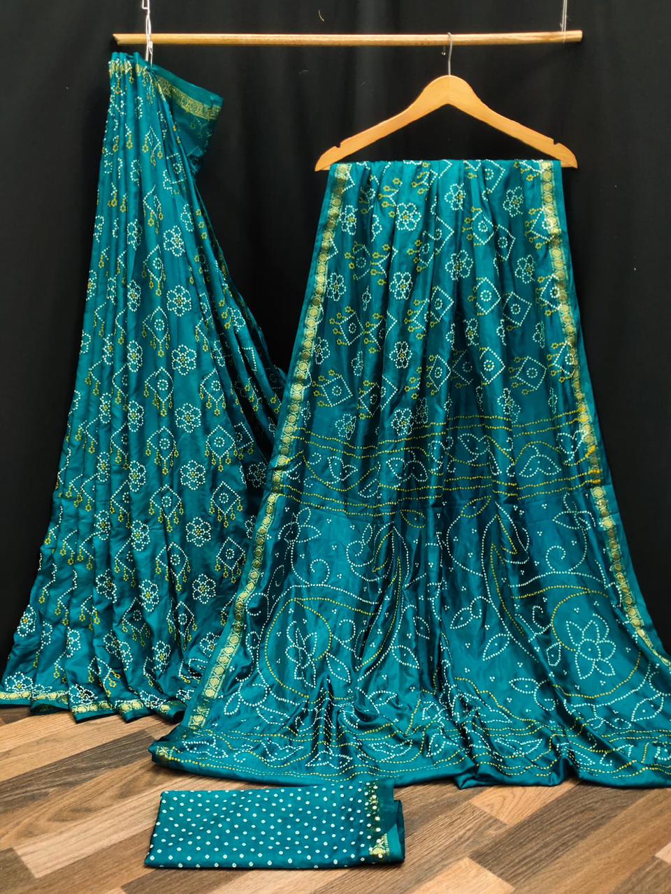 Beautiful Designer Pure Taffeta Bandhej Saree