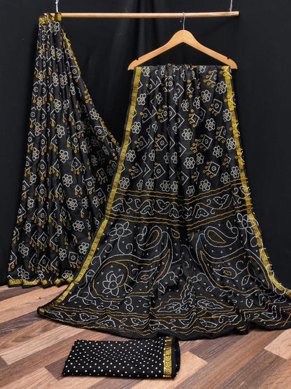 Beautiful Designer Pure Taffeta Bandhej Saree