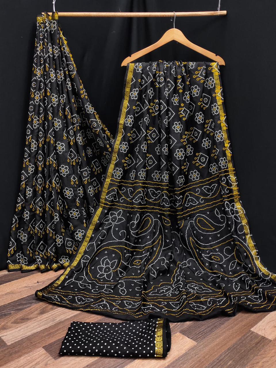 Beautiful Designer Pure Taffeta Bandhej Saree