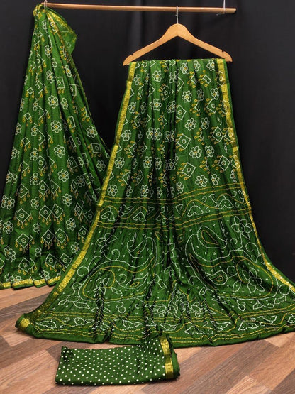 Beautiful Designer Pure Taffeta Bandhej Saree