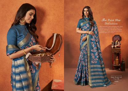 Wedding Designer Crape Mohmanthan Saachi Saree Collection 23209