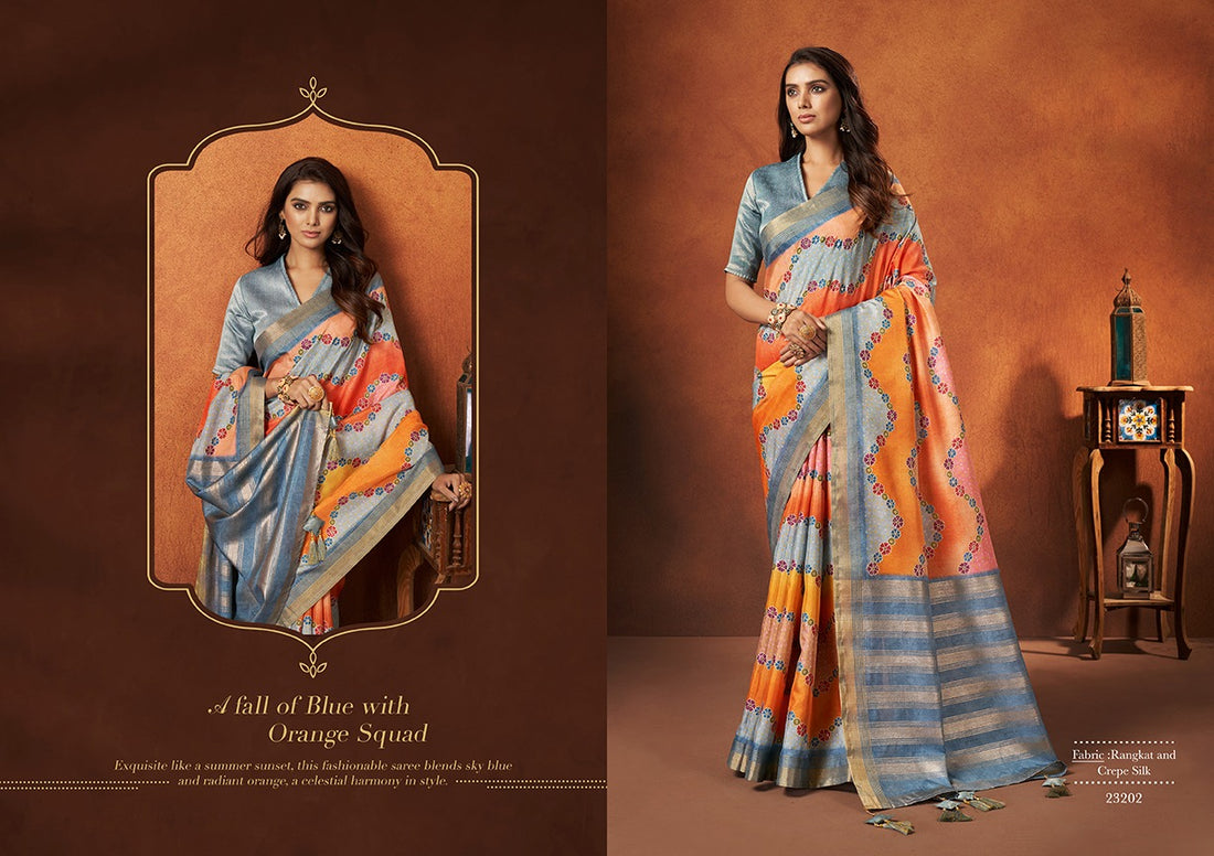 Wedding Designer Crape Mohmanthan Saachi Saree Collection 23202
