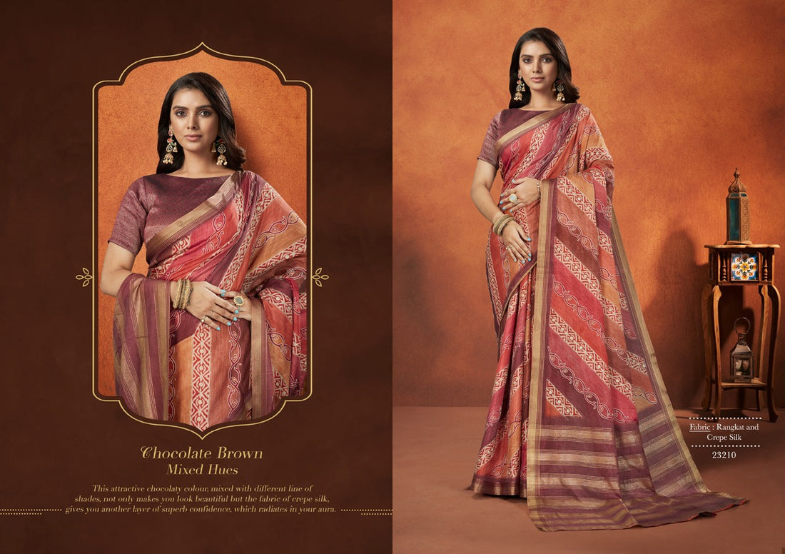 Wedding Designer Crape Mohmanthan Saachi Saree Collection 23210