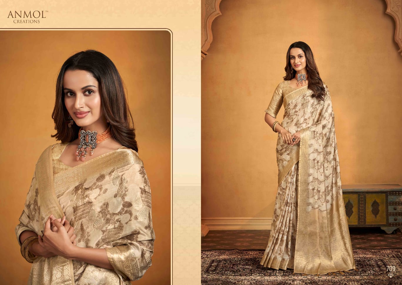 Beautiful Designer Anmol Tulip Pure Digital Print Saree