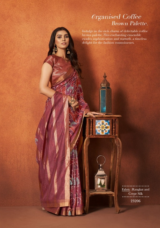 Wedding Designer Crape Mohmanthan Saachi Saree Collection 23206