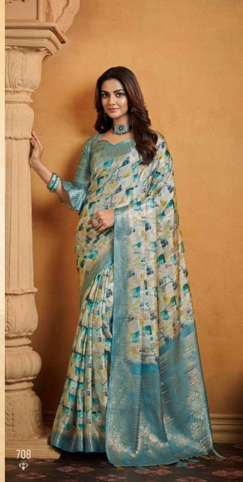 Beautiful Designer Anmol Tulip Pure Digital Print Saree