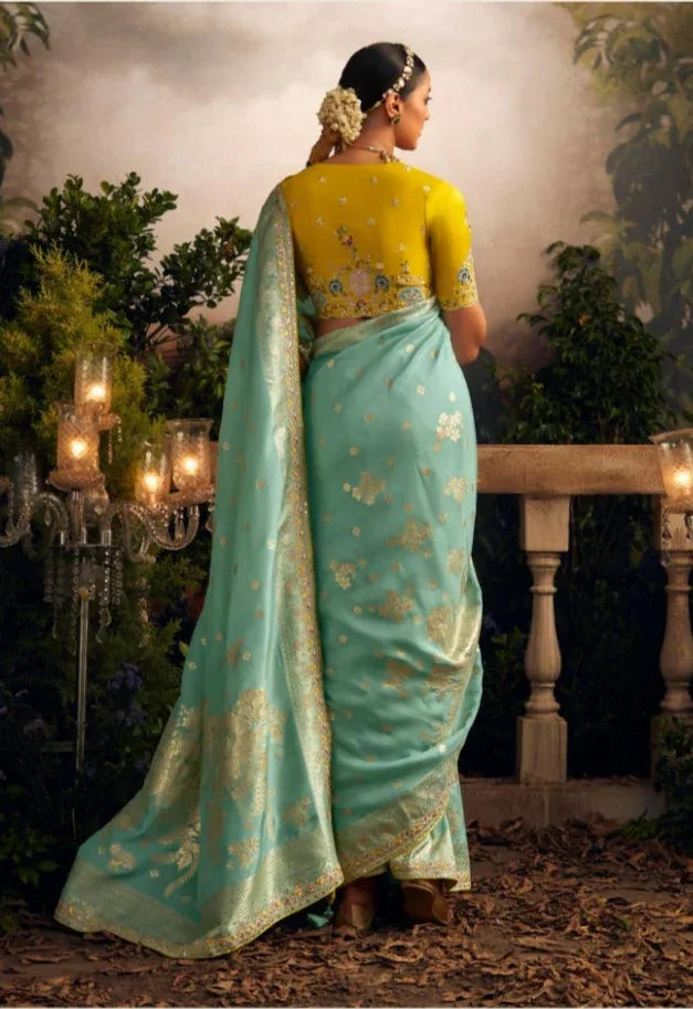 Beautiful Indian Traditional Wear Pure Viscose Dola Silk Radha Rani Kimora 241