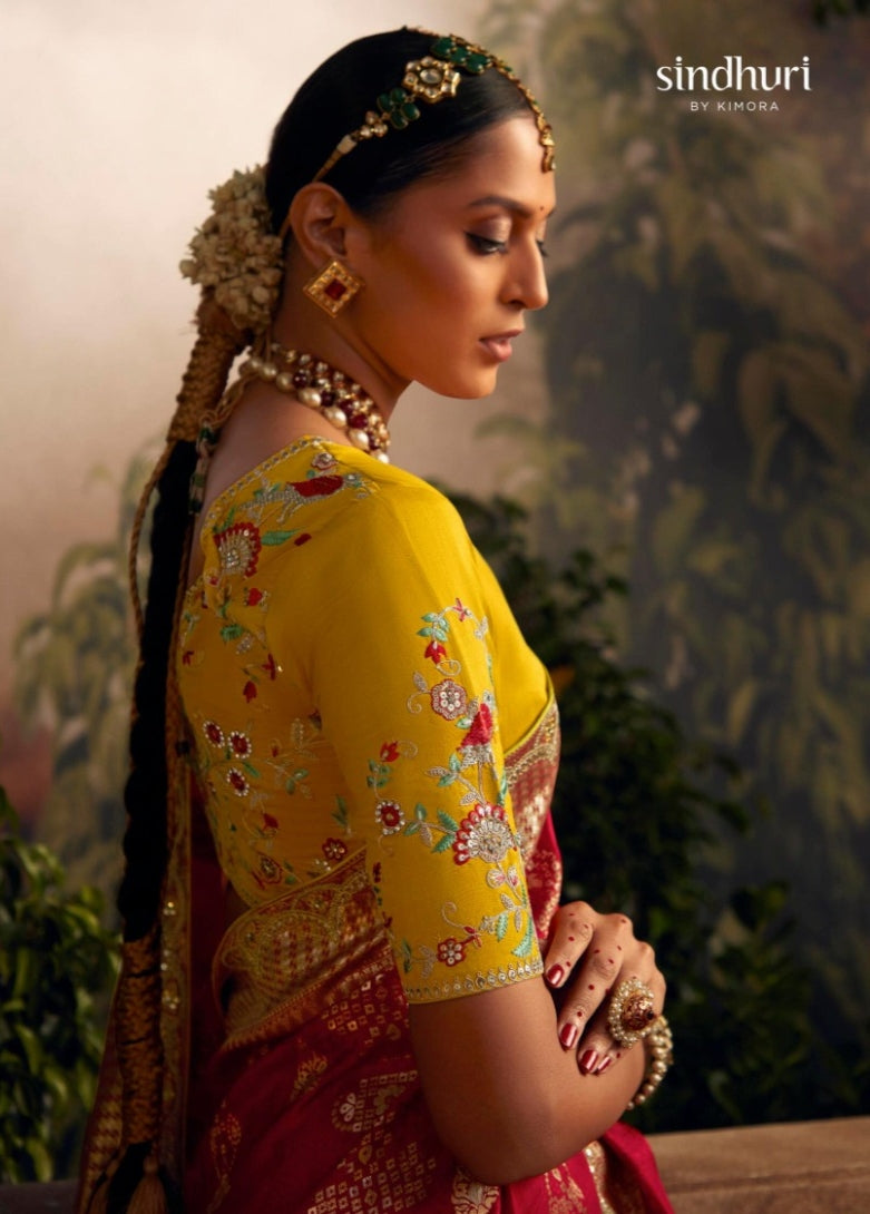 Beautiful Indian Traditional Wear Pure Viscose Dola Silk Radha Rani Kimora 242