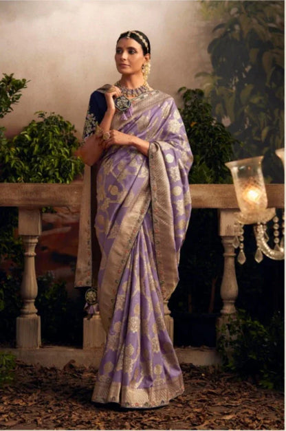 Beautiful Indian Traditional Wear Pure Viscose Dola Silk Radha Rani Kimora 243