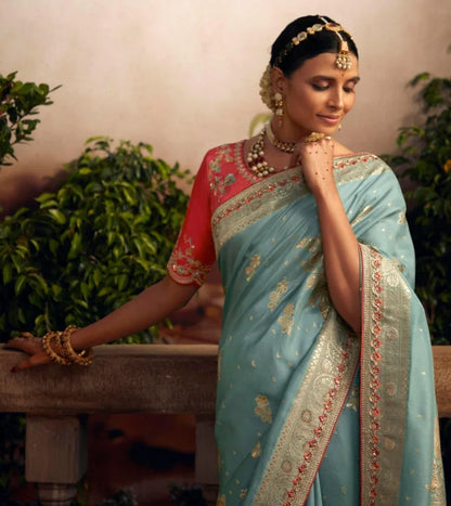 Beautiful Indian Traditional Wear Pure Viscose Dola Silk Radha Rani Kimora 244